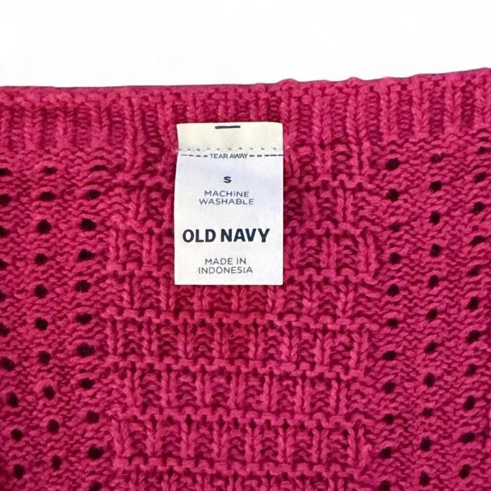 Old Navy Pink Women's Pink Crochet 100% Cotton Top Size S - Picture 4 of 8